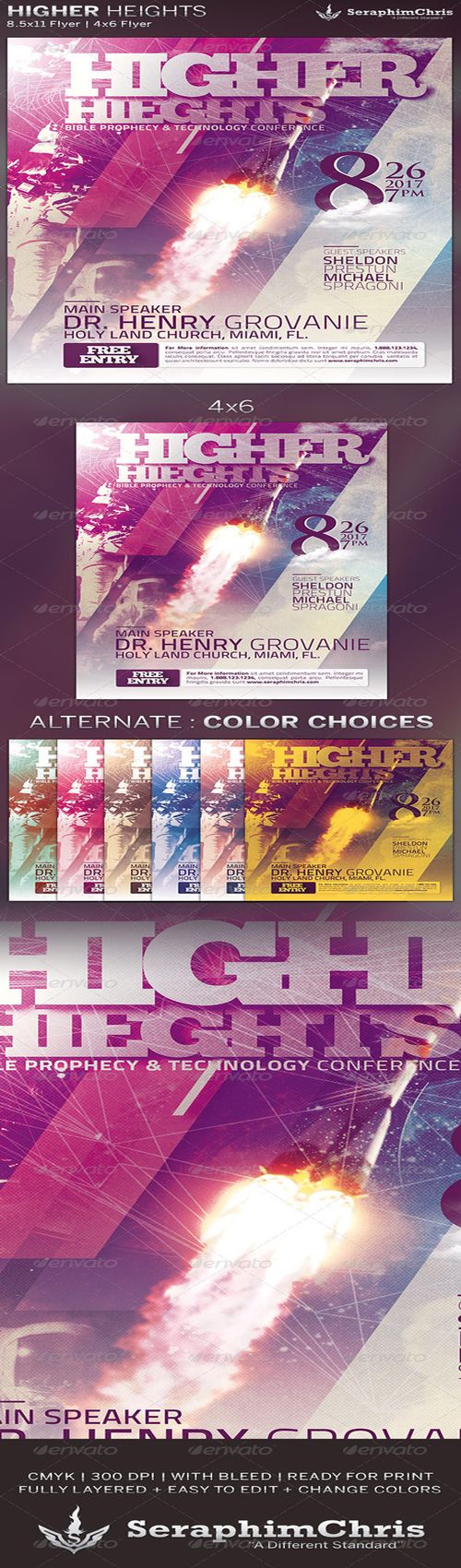 PSD - GraphicRiver Higher Heights Church Conference Flyer Template