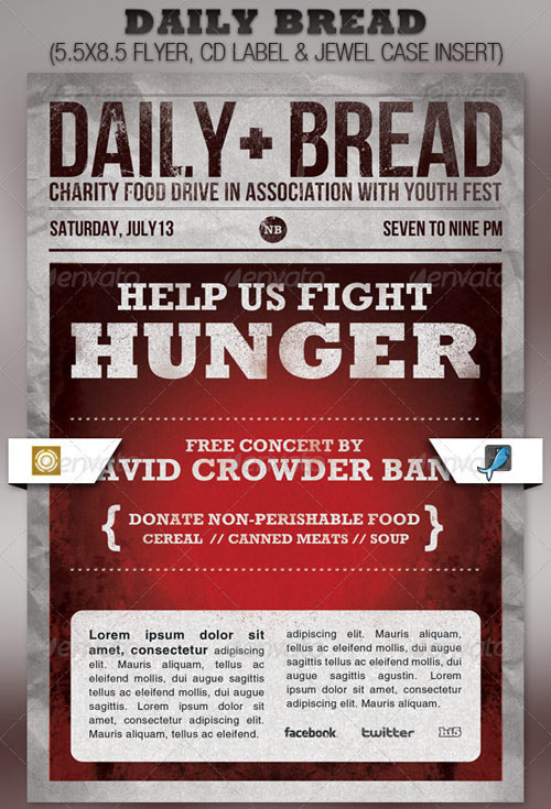 Daily Bread Church Flyer and CD Template