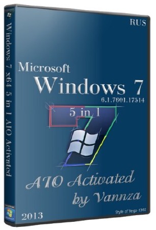 Windows 7 x64 4 in 1 AIO Activated by Vannza (RUS/2013)