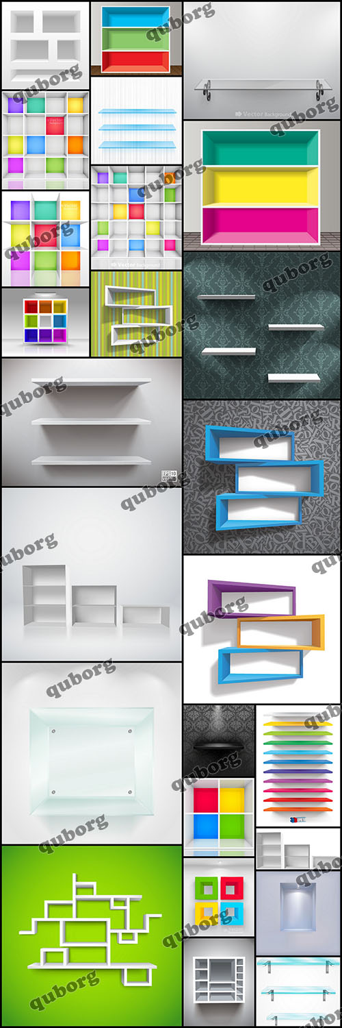 Stock Vector - Shelfs for Design