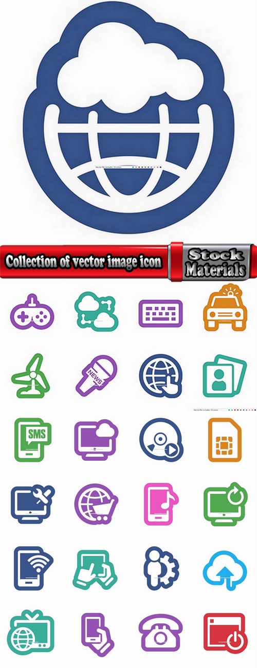 Collection of vector image icon web design web page design elements 25 Eps