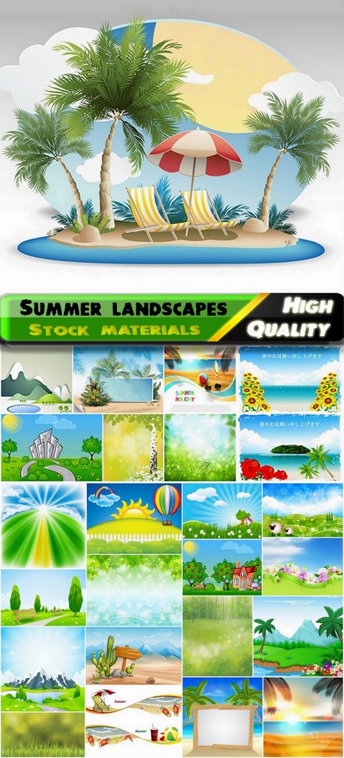 Beautiful summer landscapes and nature - 25 Eps