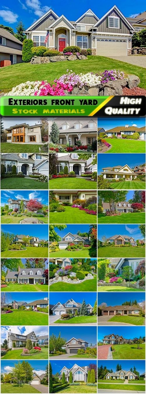 Exteriors of country house with front yard - 25 HQ Jpg