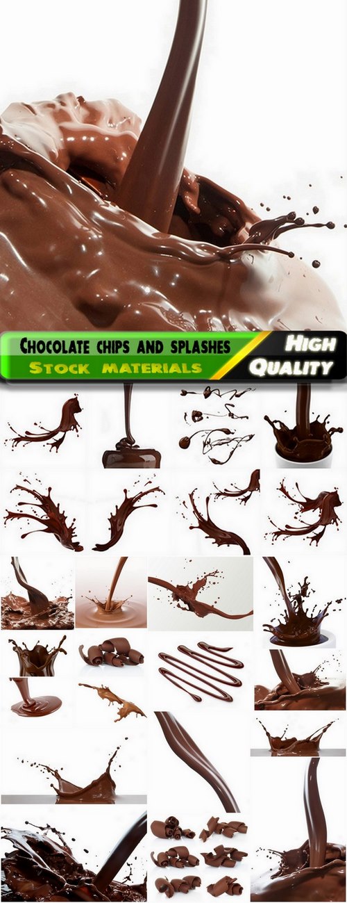 Chocolate chips and splashes and bursts - 25 HQ Jpg