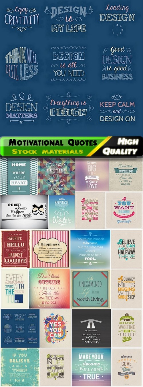 Motivational Quotes in vector from stock 7 - 25 Eps