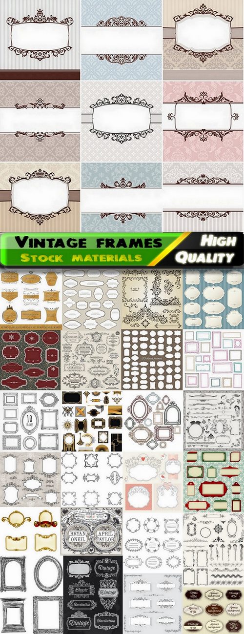 Vintage frames and decorative elements 5