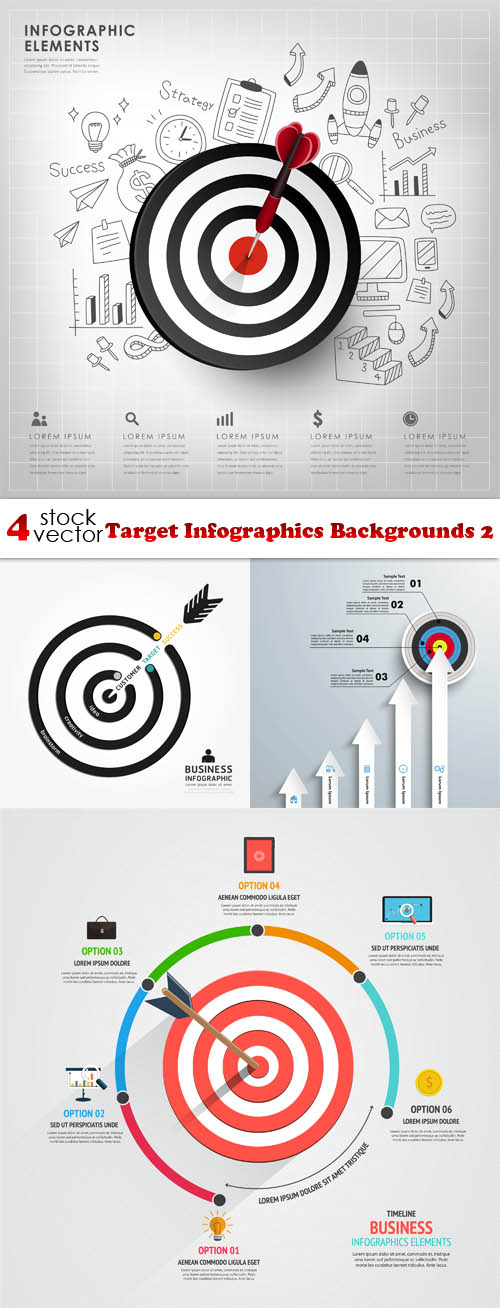 Vectors - Target Infographics Backgrounds 02