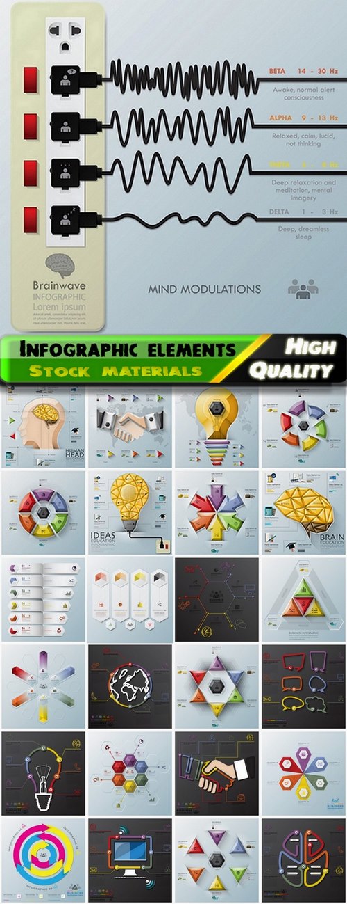 Infographic design elements in vector set from stock #109 - 25 Eps