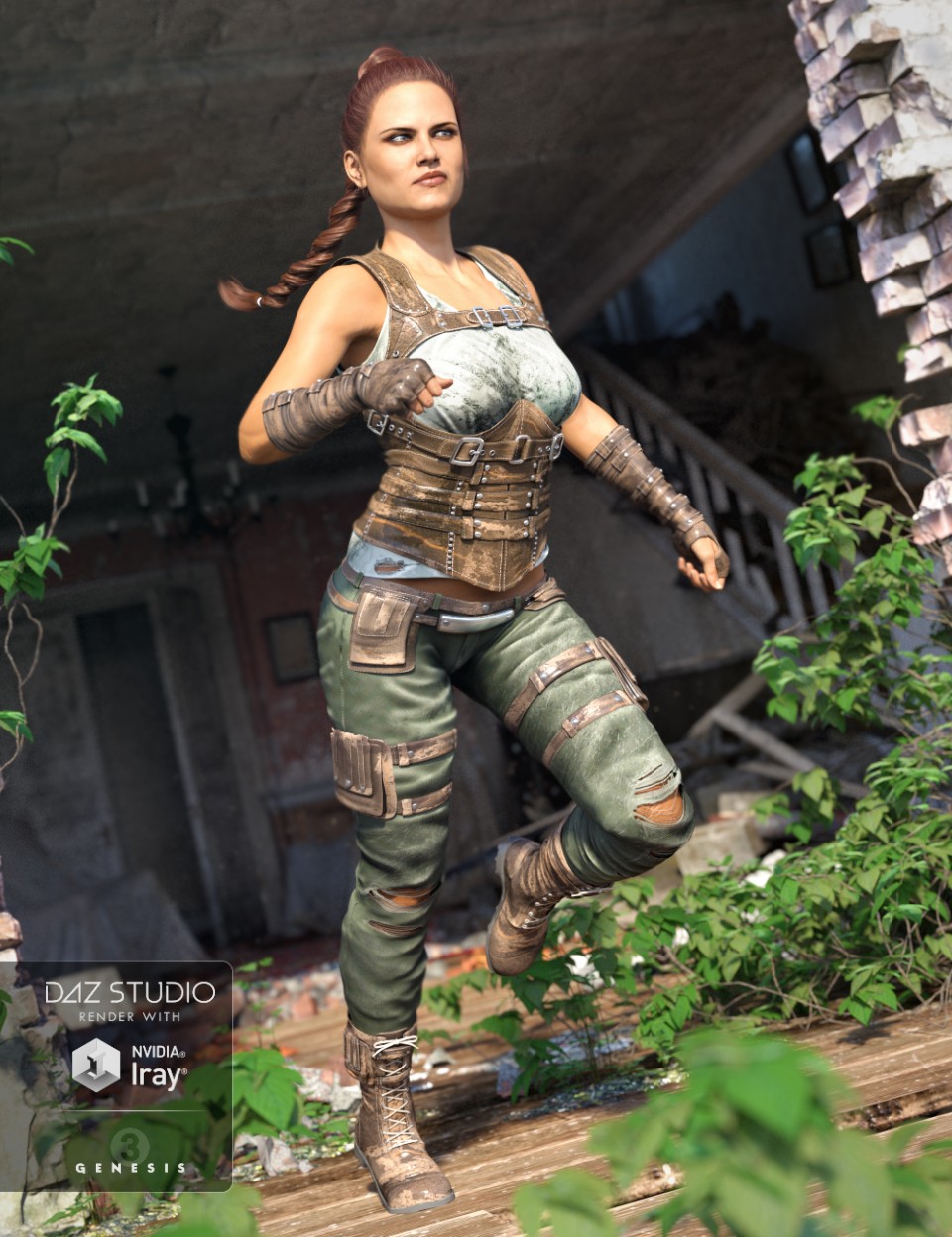 Relentless Mercenary Outfit for Genesis 3 Female(s)