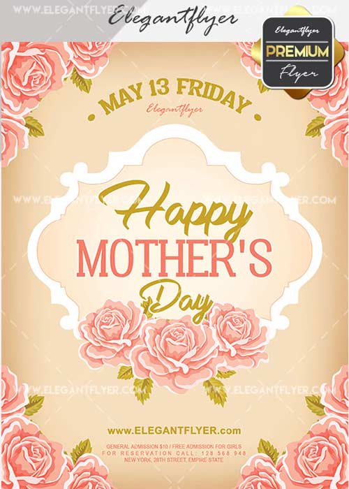 Mothers Day V20 Flyer PSD Template + Facebook Cover